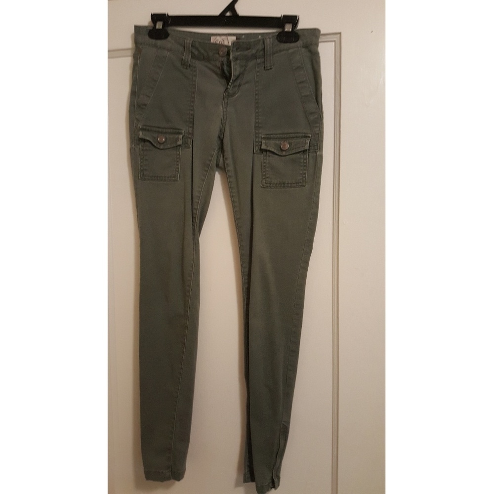 Dark green cargo skinny jeans